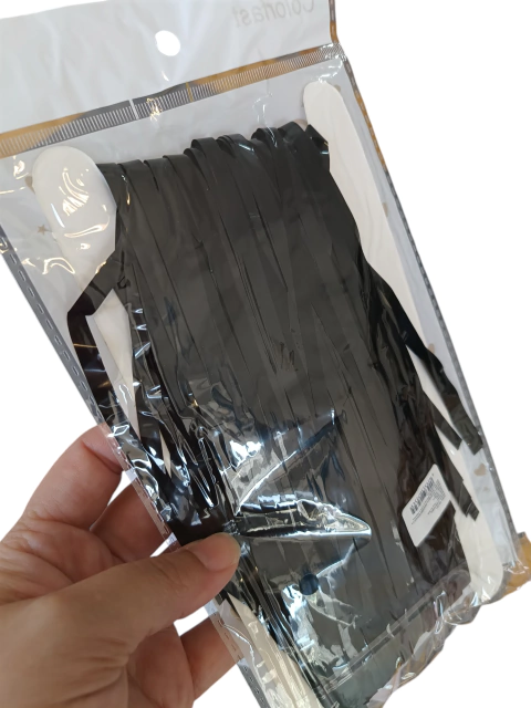 Cortina Metalizada Negra para fiestas