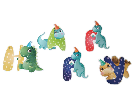 Banderin Happy Birthday Dinosaurio Bebe