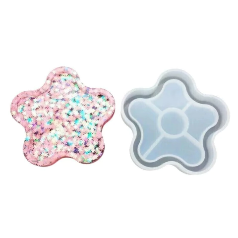Molde Silicona Posa Vaso Mini Bandeja Estrella Yeso Cemento - comprar online