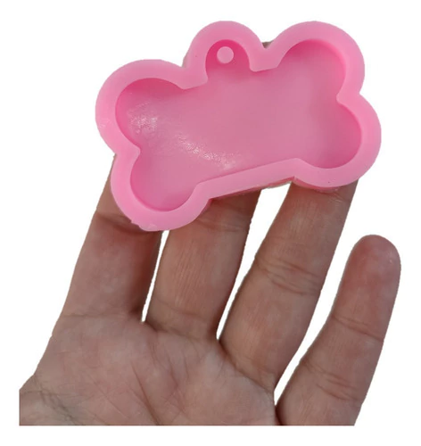 Molde De Silicona Chapa Hueso Huesito Llavero Perro Resina