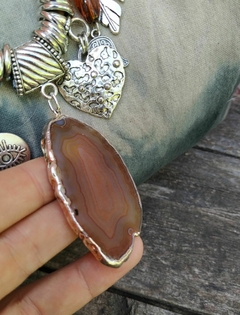 COLLAR AGATA CAFÉ - Misia Accesorios - De Tandil a todo el país