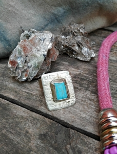ANILLO DE ALPACA Y TURQUESA
