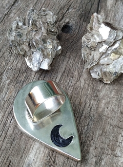 ANILLO DE ALPACA CON AGATA NEGRA - tienda online