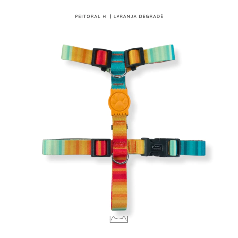 Peitoral H Cães- Laranja Degradê - comprar online