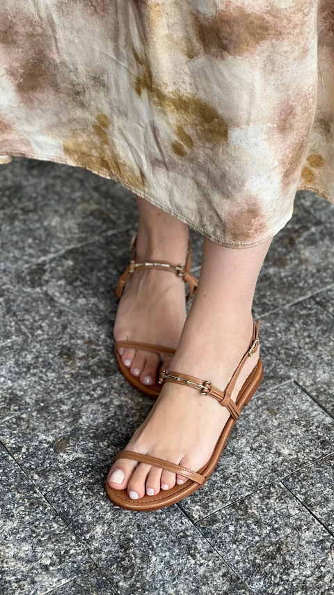 RASTEIRA COM DETALHE EM METAL CARAMELO - comprar online