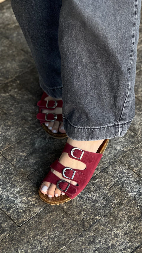 PAPETE FEMININA CAMURÇA BORDÔ - comprar online