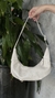 Bolsa baguete em couro Off White
