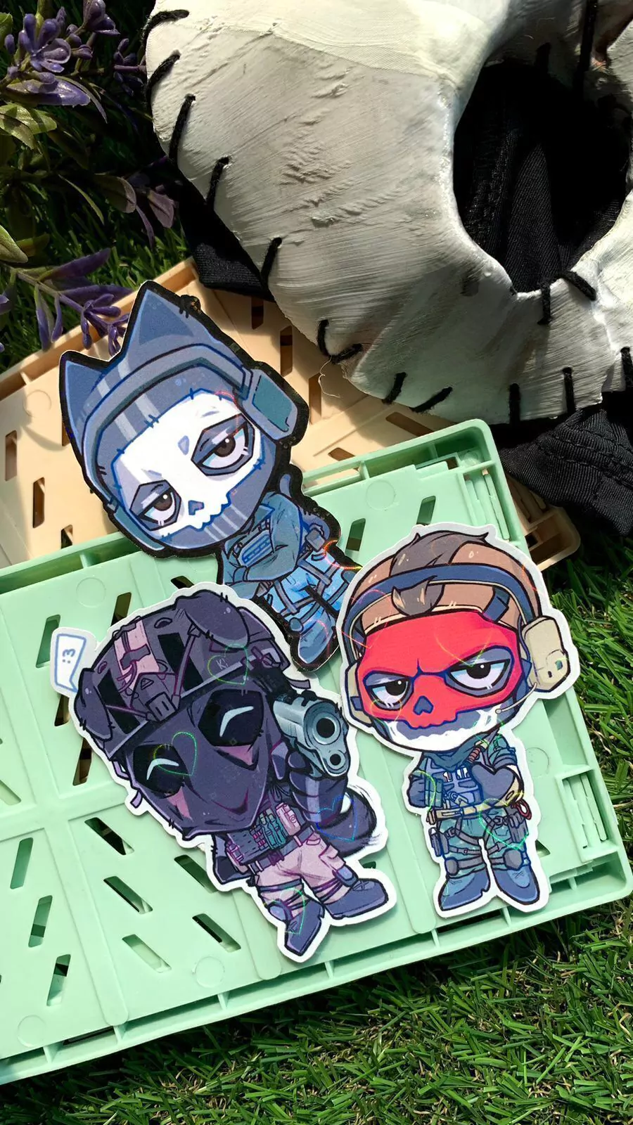 Adesivos e chaveiros COD - Ghost, Konig e Soap