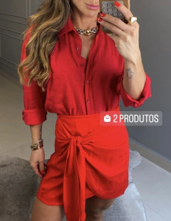 Saia Linho Amarração Curta - comprar online
