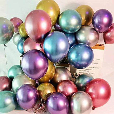 Globos de latex importados Chrome x 10 unid