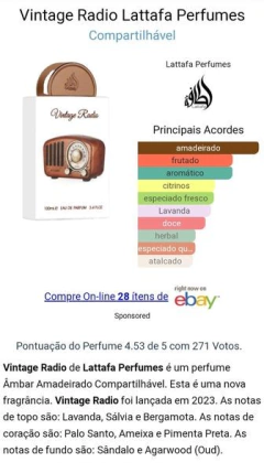 VINTAGE RADIO EDP LATTAFA 20ML SPRAY - Mini Perfume - comprar online