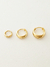 Trio de Brincos Argolas Clássicas Banhado a Ouro 18k (SEMIJOIAS)