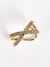 Piercing fake Cruzado Cravejado Banhado a Ouro 18k (SEMIJOIA)