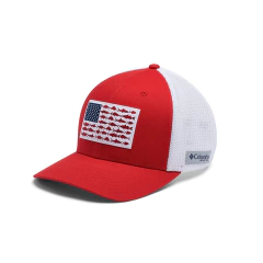 Gorra Columbia Pfg Tubular Flexfit Fish Flag Roja - comprar en línea