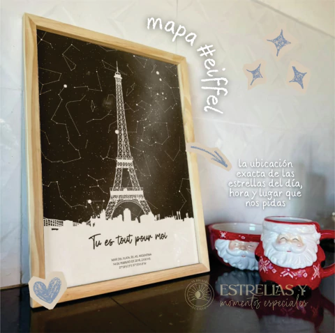 Mapa estelar torre eiffel - comprar online