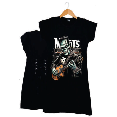 Vestido Corset Gótico Ilhós Misfits Punk Frankstein - comprar online