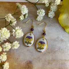 Brinco Amor-Perfeito Amarelo e Roxo - comprar online
