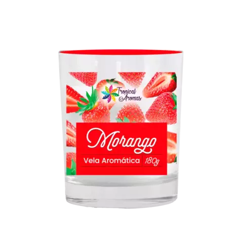 Vela Aromática Perfumada 180gr Morango Tropical Aromas