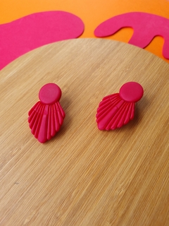 Brinco Leque Vermelho Carmim - Orgânika - comprar online