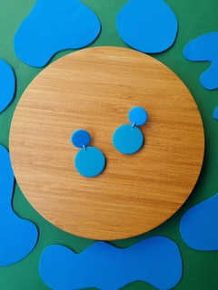 Brinco Gota Média Azul Celeste e Turquesa - Orgânika