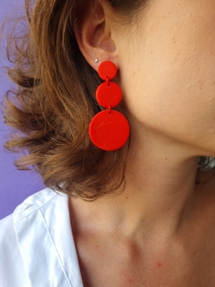 Brinco Triplo Vermelho Escarlate - Orgânika