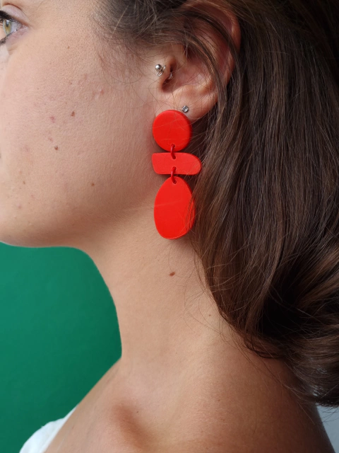 Brinco Cascata Vermelho Escarlate - Orgânika