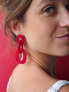 Brinco Elos Vermelho Carmim - Orgânika - comprar online