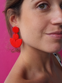 Brinco Sereia Vermelho Escarlate - Orgânika - Orgânika Acessórios - peças coloridas feitas à mão, leves e antialérgicas