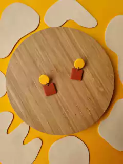 Brinco Duplo Amarelo Damasco - Orgânika