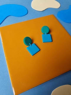 Brinco Duplo Azul Turquesa - Orgânika - comprar online