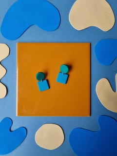 Brinco Duplo Azul Turquesa - Orgânika