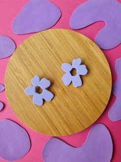 Brinco Flor Lilás Hortênsia - Orgânika