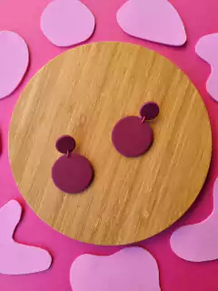 Brinco Gota Grande Roxo Uva - Orgânika