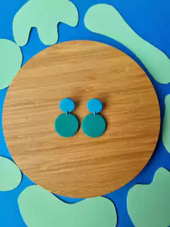 Brinco Gota Média Azul Turquesa e Verde Esmeralda - Orgânika