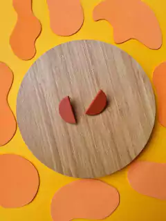 Brinco Meia Lua Marrom Terracota - Orgânika