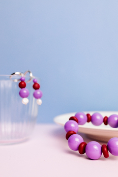 Pulseira Murano Lilás - Orgânika - Orgânika Acessórios - peças coloridas feitas à mão, leves e antialérgicas