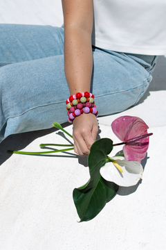 Pulseira Murano Rosa Escuro - Orgânika - loja online