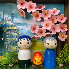 Quadro cenário kokeshi O castelo animado - loja online