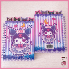 Caderno A5 com divisórias Sanrio Kuromi na internet