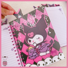 Imagem do Caderno A5 com divisórias Sanrio Kuromi