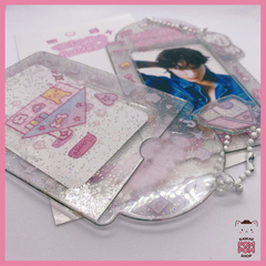 Card holder glitter com pingente na internet
