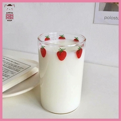 Copo de vidro com canudo morango Nana - 300ml na internet