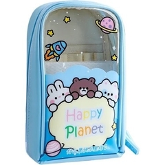 Estojo com divisórias Happy Planet - Kawaii PomPom Shop