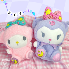 Pelúcia Sanrio Kuromi e My Melody - Kawaii PomPom Shop
