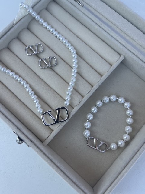 Pulseira perolado Valentino prata (só a pulseira)