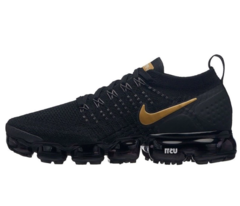 Tênis Nike Air VaporMax Flyknit 2 preto com dourado