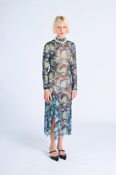 Vestido Empapelado Gris - comprar online