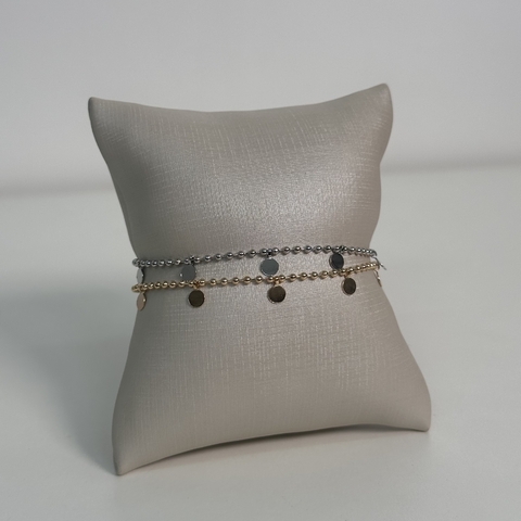 Pulseira Bolinhas e Plaquinhas - comprar online