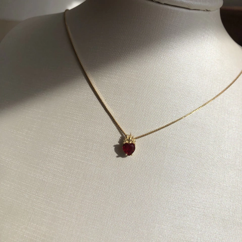 Colar Sagrado Coração (Vermelho)