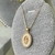 Colar Nossa Senhora das Graças Oval com Pedra Perolada